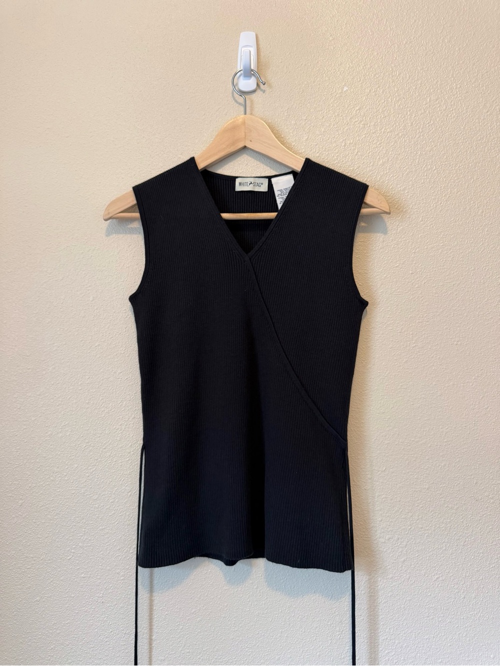 Black Knit Wrap Top